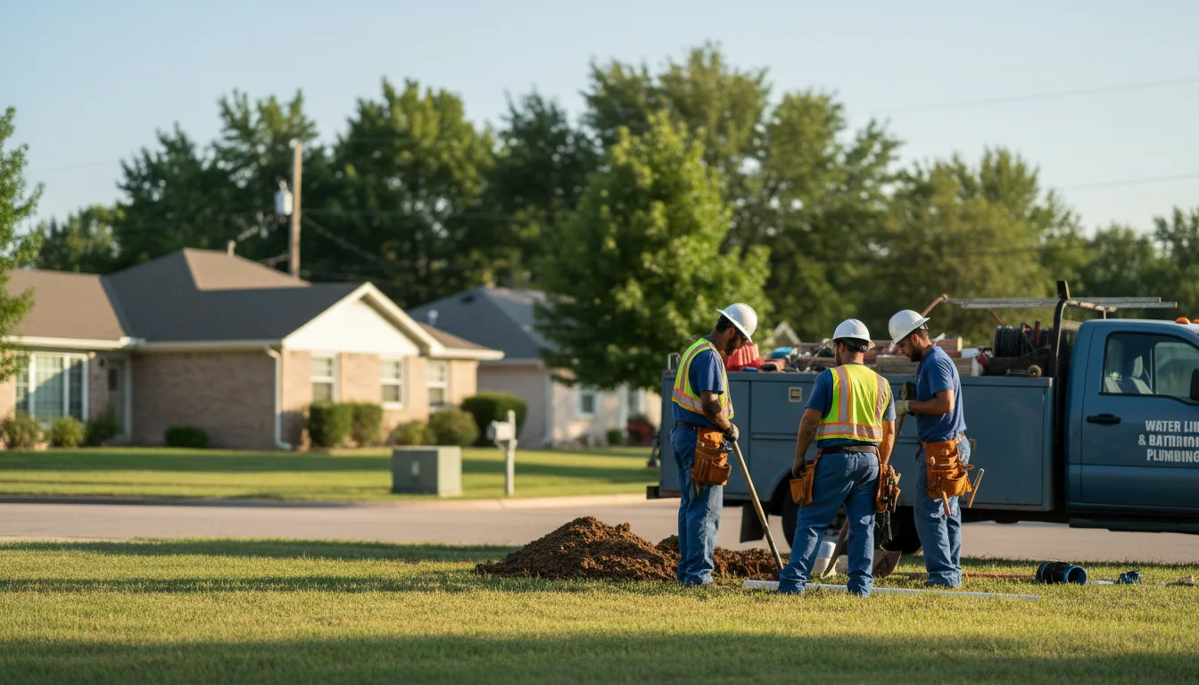 Residential water line and bathroom plumbing service in Lewisville, TX